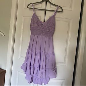 Pink Lily Romantic Twist Lilac Lace Dress
